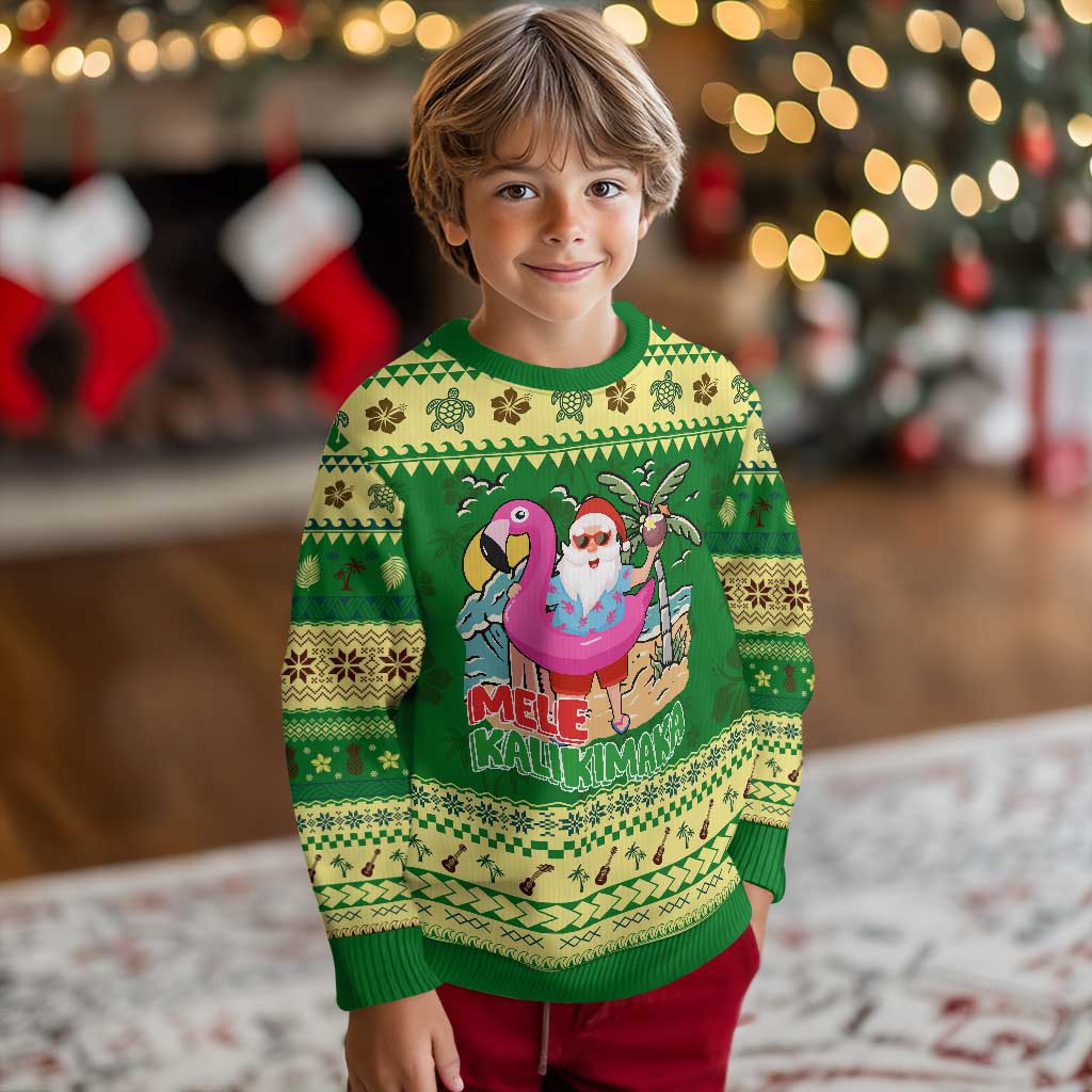 Xmas in Hawaii Ugly Christmas Sweater Mele Kalikimaka Hawaiian Tropical Beach Santa - Wonder Print Shop