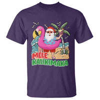 Mele Kalikimaka Tropical Hawaiian Christmas in Hawaii Beach Santa T Shirt - Wonder Print Shop