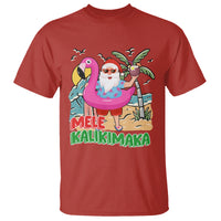 Mele Kalikimaka Tropical Hawaiian Christmas in Hawaii Beach Santa T Shirt - Wonder Print Shop