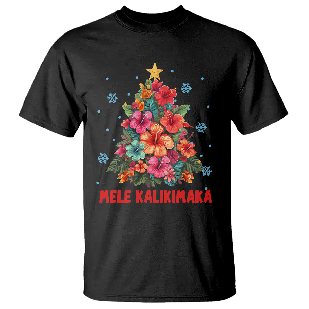 Tropical Hawaiian Hibiscus Christmas Tree Mele Kalikimaka T Shirt - Wonder Print Shop