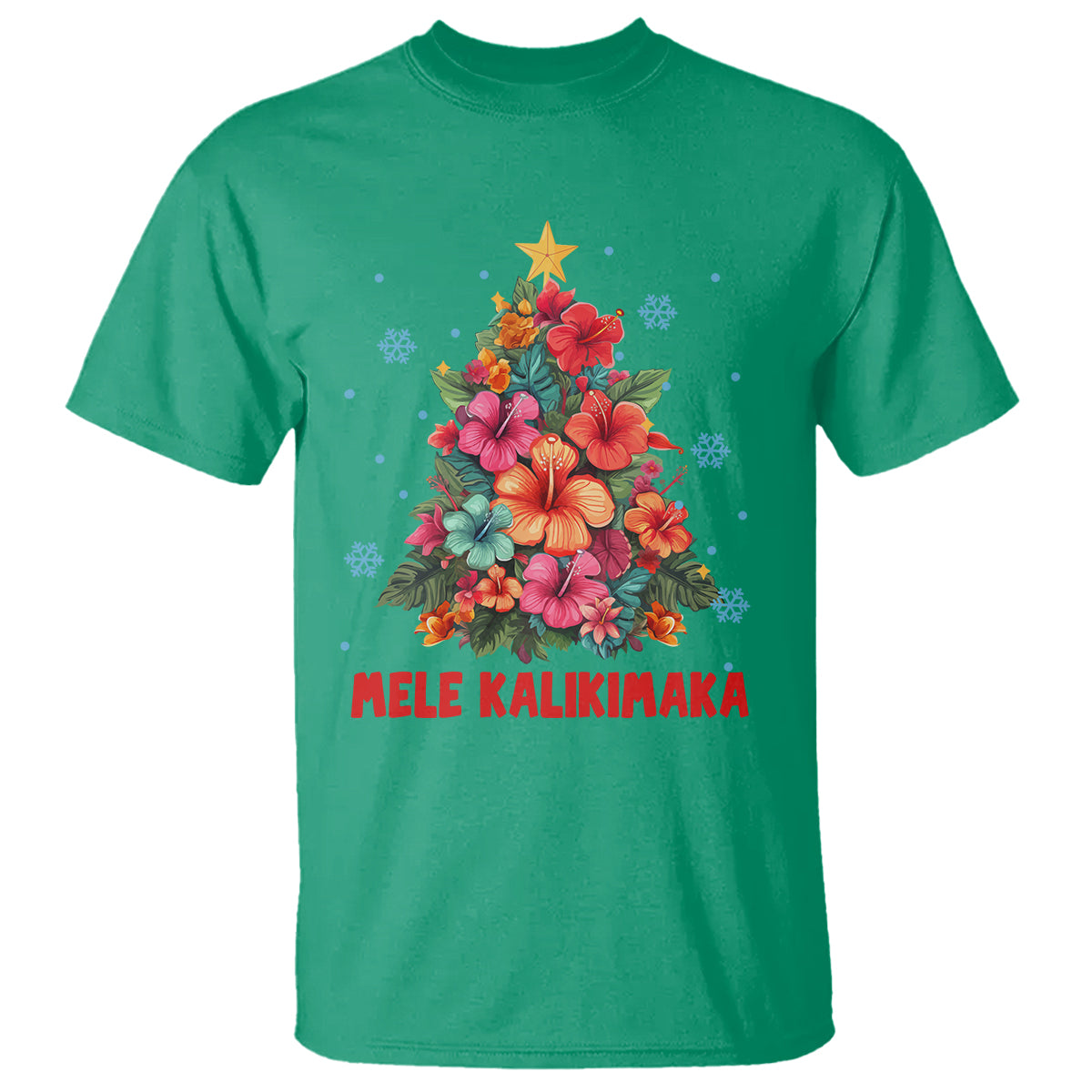 Tropical Hawaiian Hibiscus Christmas Tree Mele Kalikimaka T Shirt - Wonder Print Shop