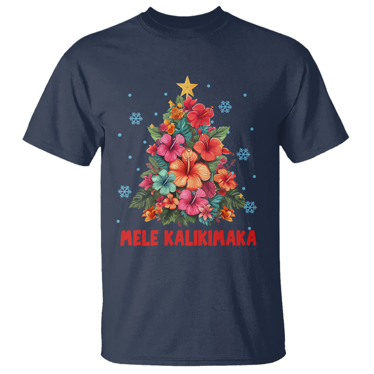 Tropical Hawaiian Hibiscus Christmas Tree Mele Kalikimaka T Shirt - Wonder Print Shop