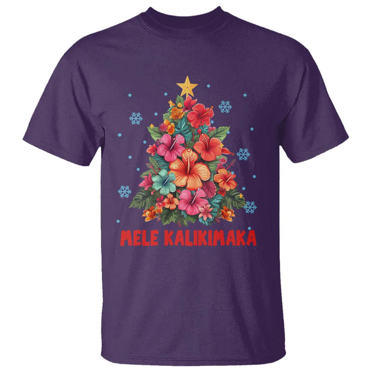 Tropical Hawaiian Hibiscus Christmas Tree Mele Kalikimaka T Shirt - Wonder Print Shop