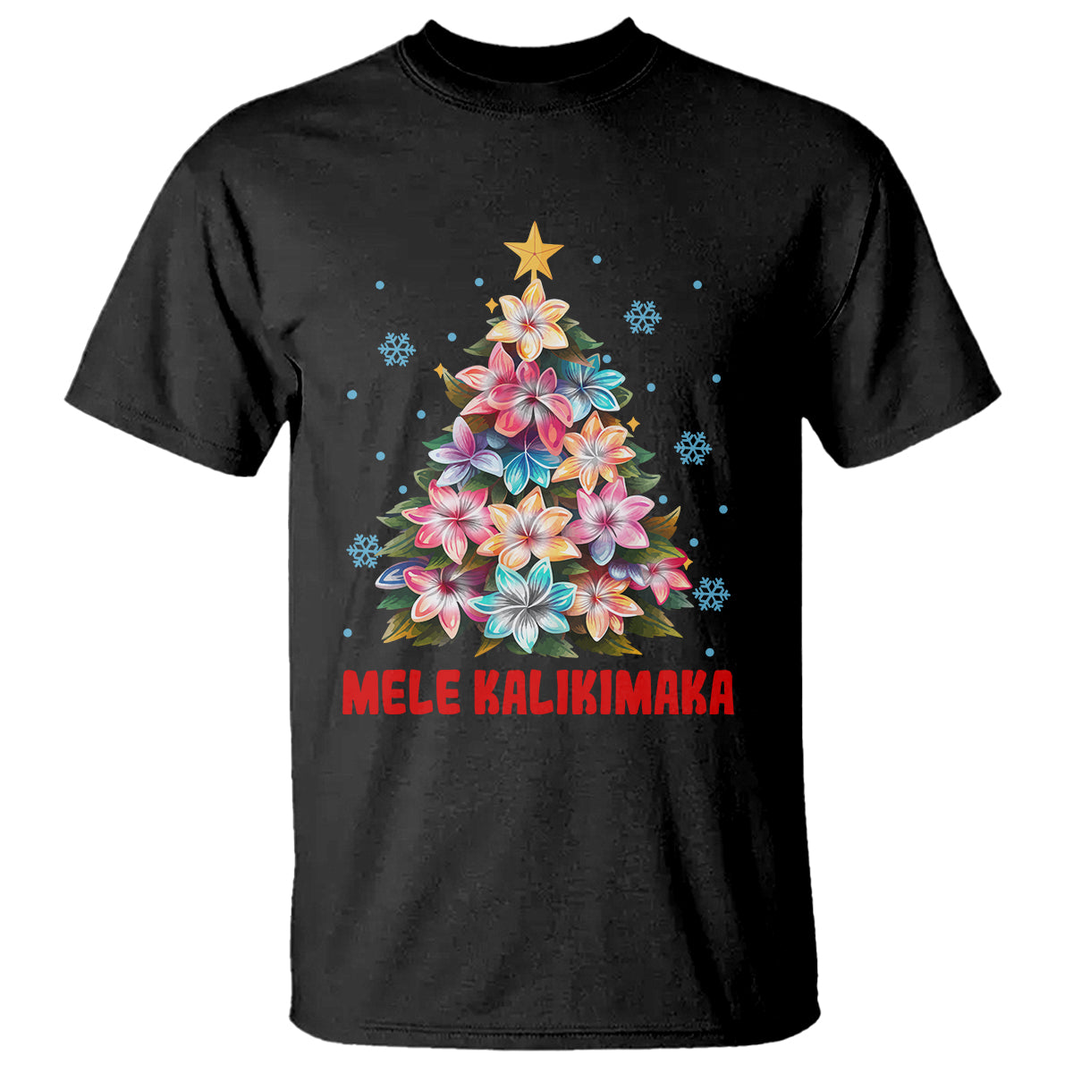 Tropical Hawaiian Plumeria Christmas Tree Mele Kalikimaka T Shirt - Wonder Print Shop