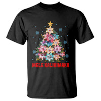 Tropical Hawaiian Plumeria Christmas Tree Mele Kalikimaka T Shirt - Wonder Print Shop