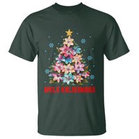 Tropical Hawaiian Plumeria Christmas Tree Mele Kalikimaka T Shirt - Wonder Print Shop