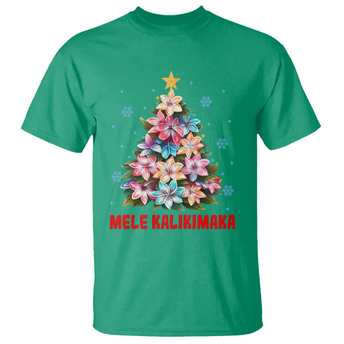 Tropical Hawaiian Plumeria Christmas Tree Mele Kalikimaka T Shirt - Wonder Print Shop