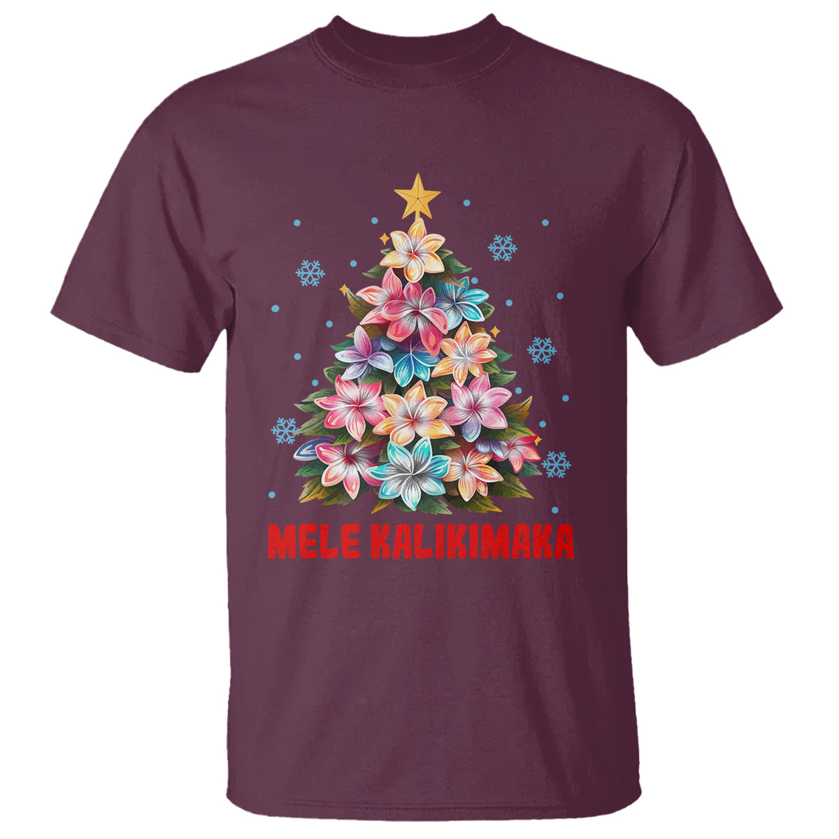 Tropical Hawaiian Plumeria Christmas Tree Mele Kalikimaka T Shirt - Wonder Print Shop