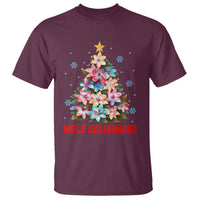 Tropical Hawaiian Plumeria Christmas Tree Mele Kalikimaka T Shirt - Wonder Print Shop