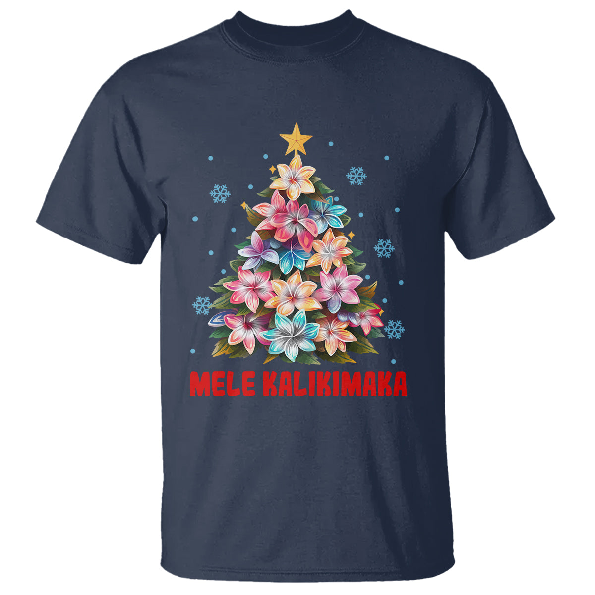 Tropical Hawaiian Plumeria Christmas Tree Mele Kalikimaka T Shirt - Wonder Print Shop