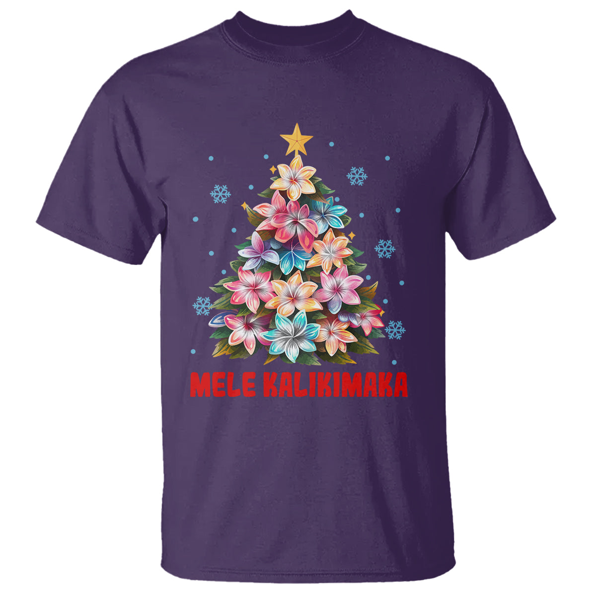 Tropical Hawaiian Plumeria Christmas Tree Mele Kalikimaka T Shirt - Wonder Print Shop