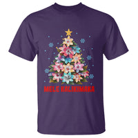 Tropical Hawaiian Plumeria Christmas Tree Mele Kalikimaka T Shirt - Wonder Print Shop