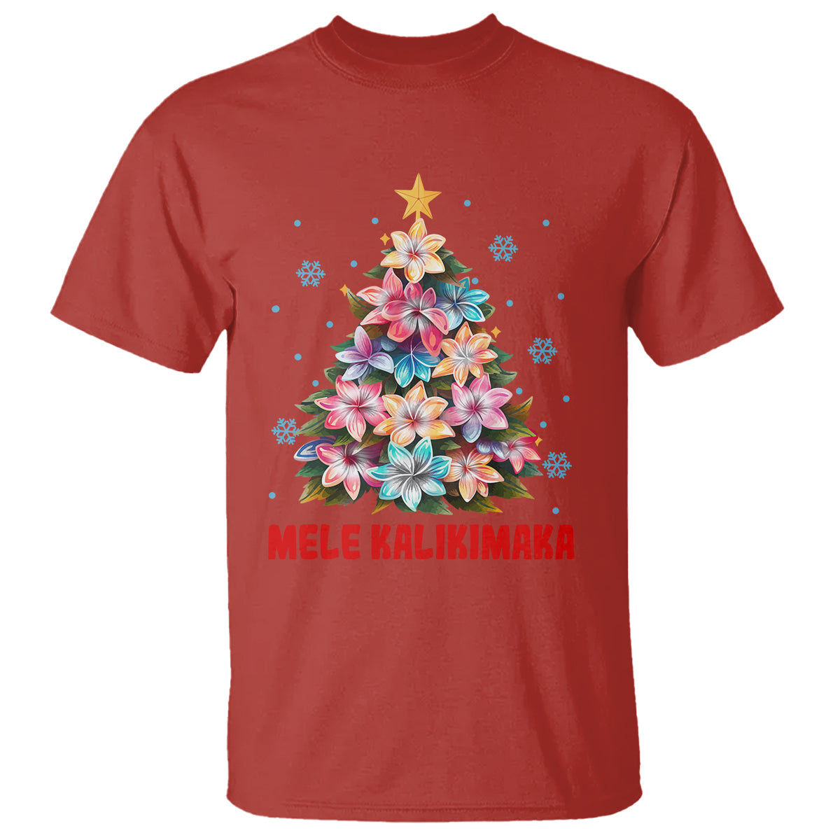 Tropical Hawaiian Plumeria Christmas Tree Mele Kalikimaka T Shirt - Wonder Print Shop