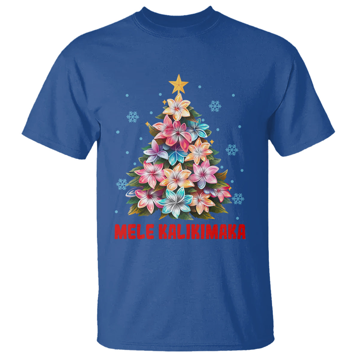 Tropical Hawaiian Plumeria Christmas Tree Mele Kalikimaka T Shirt - Wonder Print Shop