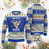 Xmas in Hawaii Ugly Christmas Sweater This Is My Hawaiian Shaka Tropical Vibe - Wonder Print Shop
