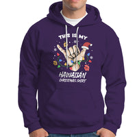 This Is My Hawaiian Christmas Shirt Tropical Xmas Hawaii Shaka Hoodie - Wonder Print Shop