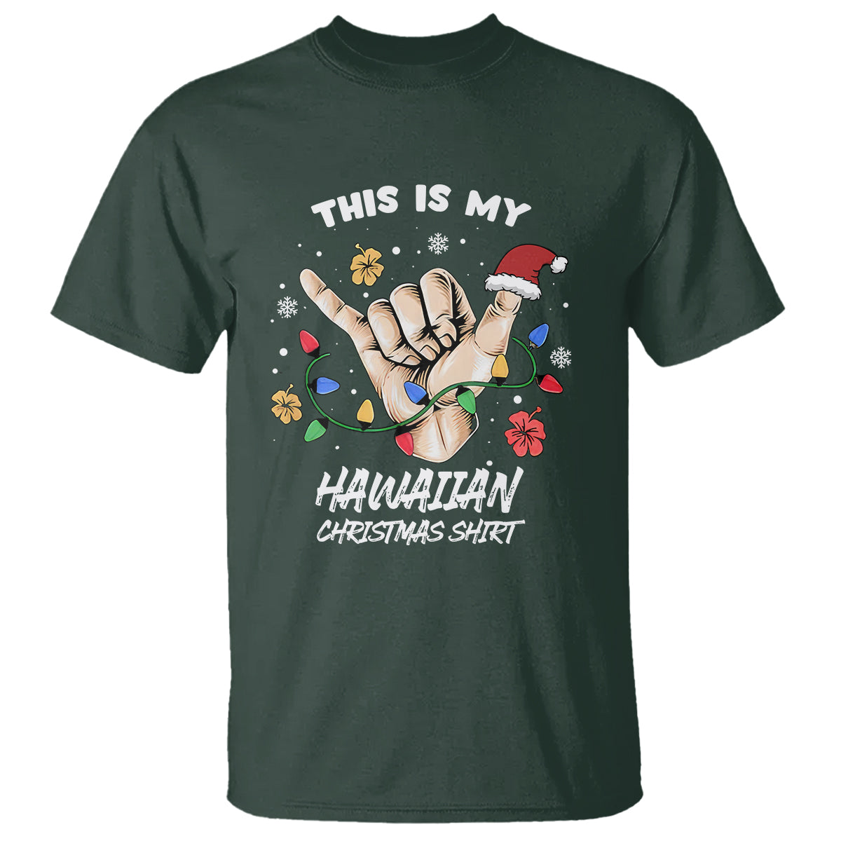 This Is My Hawaiian Christmas Shirt Tropical Xmas Hawaii Shaka T Shirt - Wonder Print Shop
