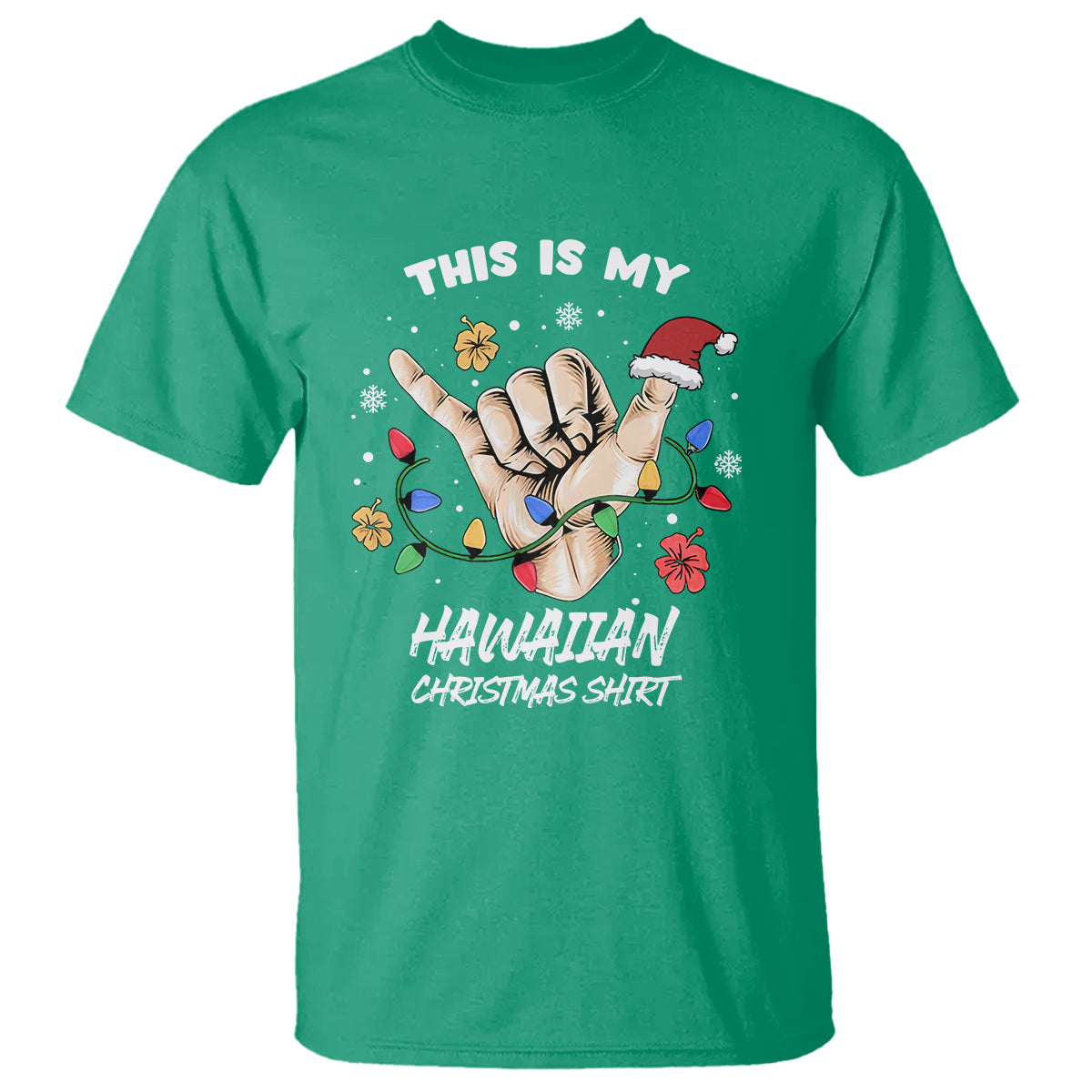 This Is My Hawaiian Christmas Shirt Tropical Xmas Hawaii Shaka T Shirt - Wonder Print Shop