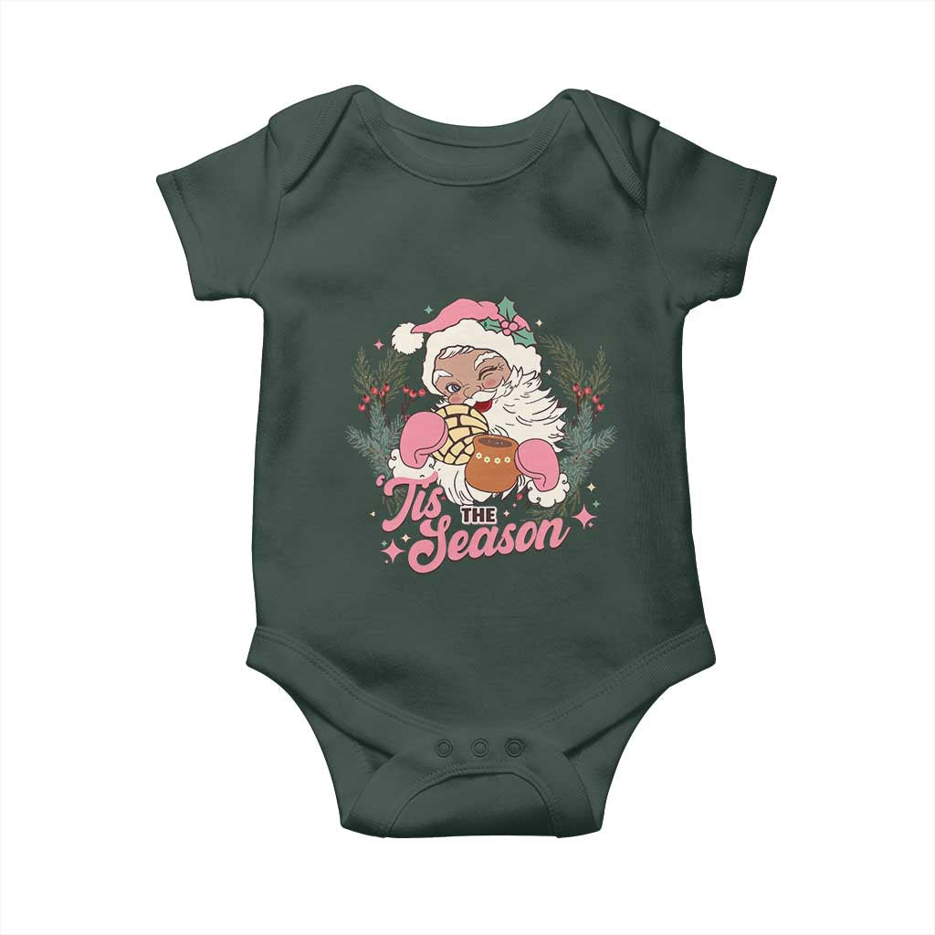 Retro Pink Santa Baby Onesie Tis The Season Feliz Navidad Latin America Mexican Christmas