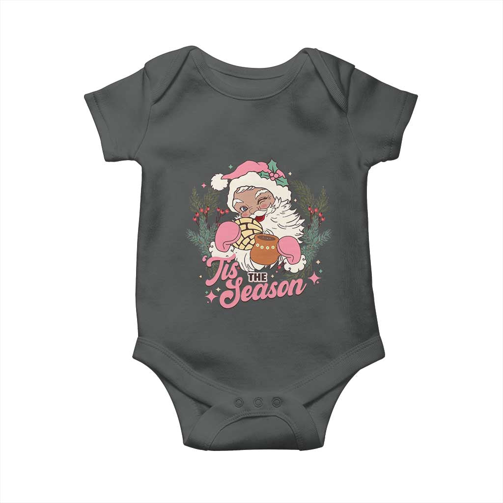 Retro Pink Santa Baby Onesie Tis The Season Feliz Navidad Latin America Mexican Christmas