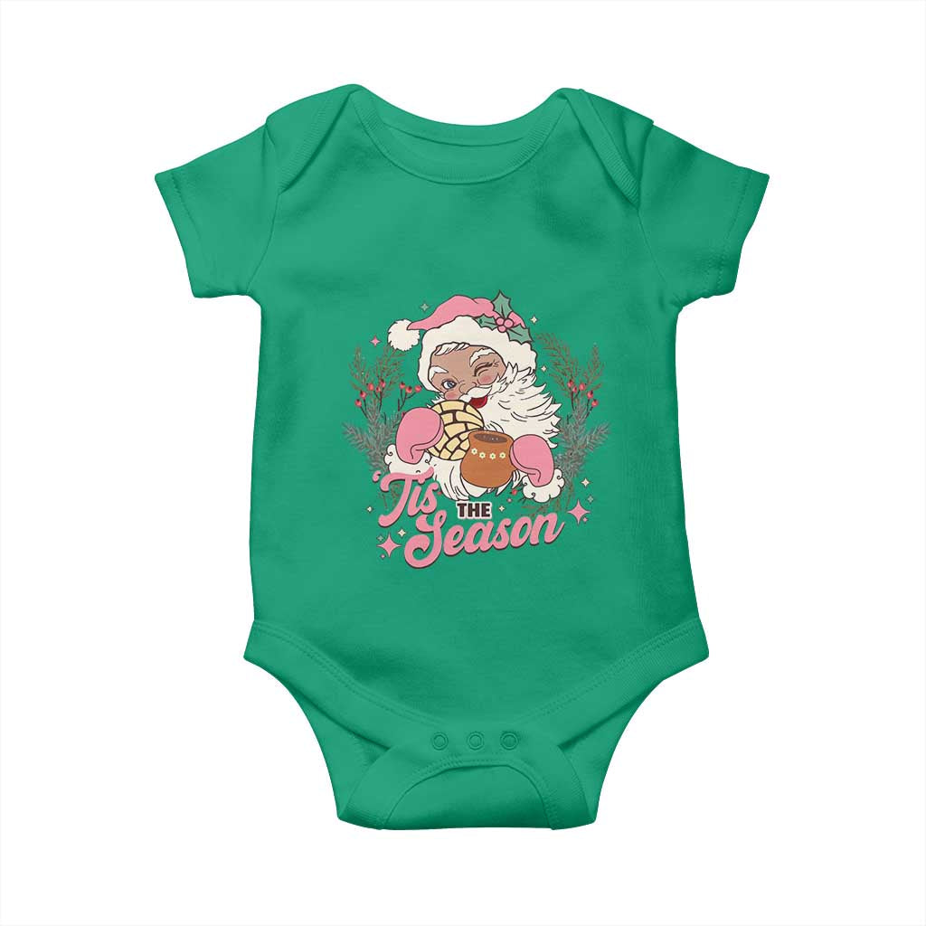 Retro Pink Santa Baby Onesie Tis The Season Feliz Navidad Latin America Mexican Christmas