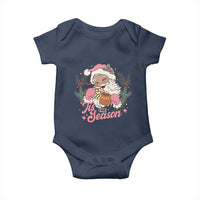 Retro Pink Santa Baby Onesie Tis The Season Feliz Navidad Latin America Mexican Christmas