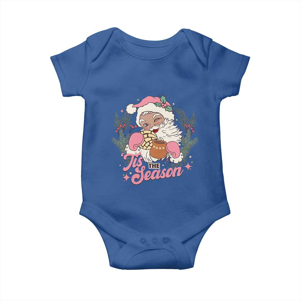 Retro Pink Santa Baby Onesie Tis The Season Feliz Navidad Latin America Mexican Christmas