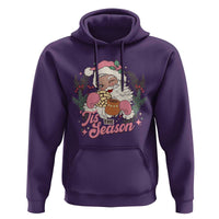 Retro Pink Santa Hoodie Tis The Season Feliz Navidad Latin America Mexican Christmas