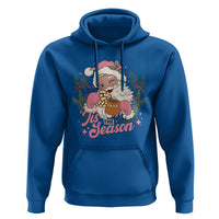 Retro Pink Santa Hoodie Tis The Season Feliz Navidad Latin America Mexican Christmas