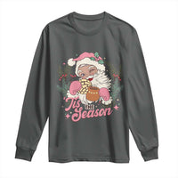 Retro Pink Santa Long Sleeve Shirt Tis The Season Feliz Navidad Latin America Mexican Christmas
