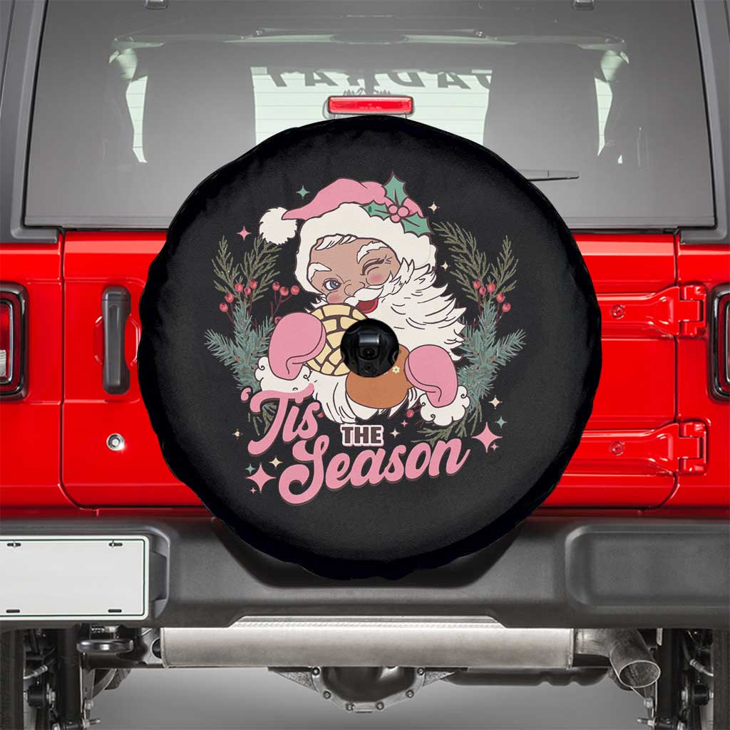 Retro Pink Santa Spare Tire Cover Tis The Season Feliz Navidad Latin America Mexican Christmas