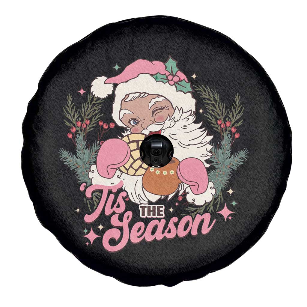 Retro Pink Santa Spare Tire Cover Tis The Season Feliz Navidad Latin America Mexican Christmas