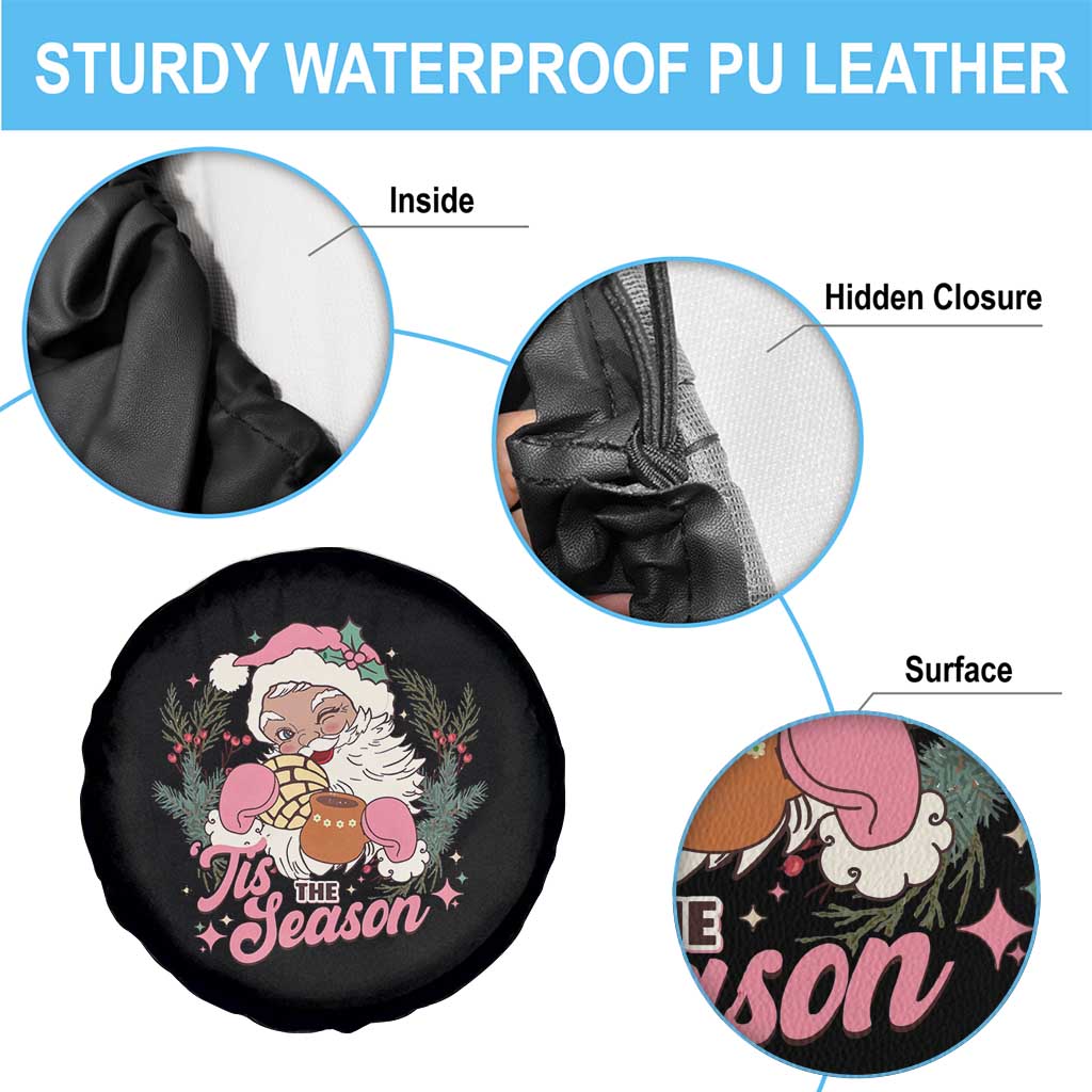 Retro Pink Santa Spare Tire Cover Tis The Season Feliz Navidad Latin America Mexican Christmas