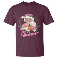 Retro Pink Santa T Shirt Tis The Season Feliz Navidad Latin America Mexican Christmas - Wonder Print Shop