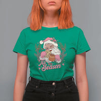 Retro Pink Santa T Shirt For Women Tis The Season Feliz Navidad Latin America Mexican Christmas - Wonder Print Shop