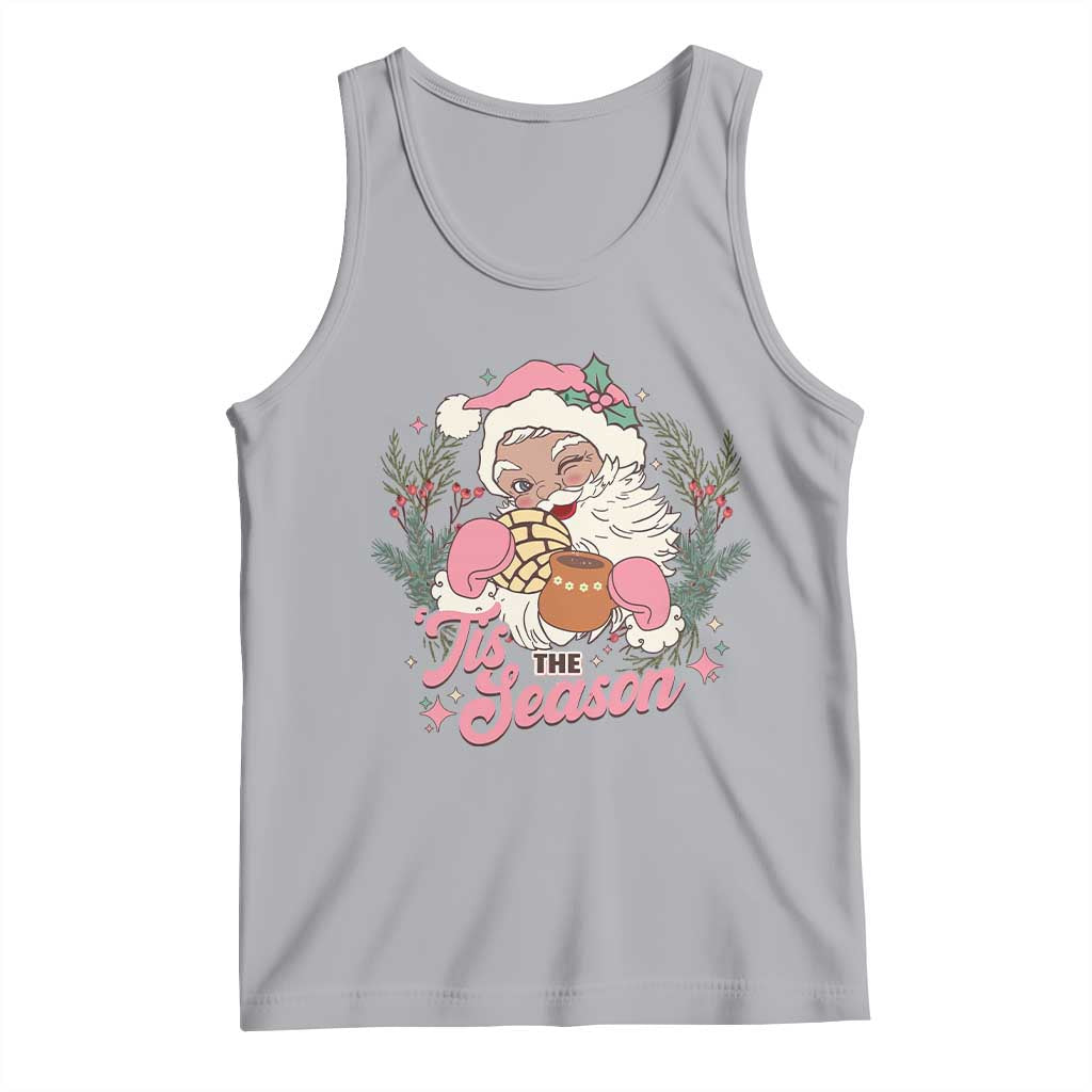 Retro Pink Santa Tank Top Tis The Season Feliz Navidad Latin America Mexican Christmas