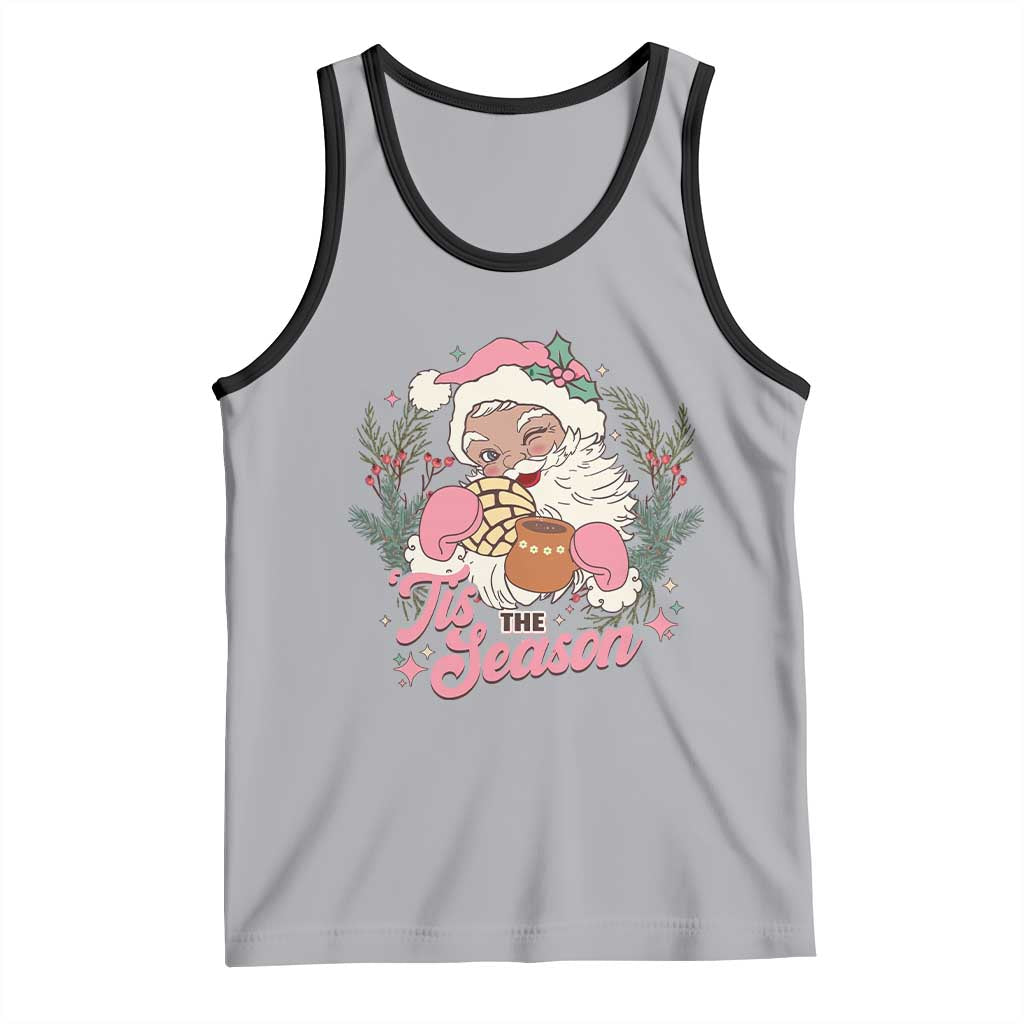 Retro Pink Santa Tank Top Tis The Season Feliz Navidad Latin America Mexican Christmas