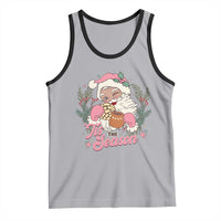 Retro Pink Santa Tank Top Tis The Season Feliz Navidad Latin America Mexican Christmas