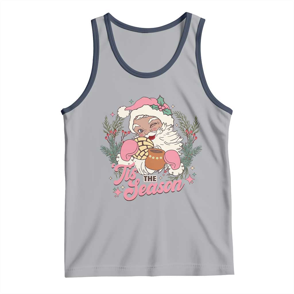 Retro Pink Santa Tank Top Tis The Season Feliz Navidad Latin America Mexican Christmas