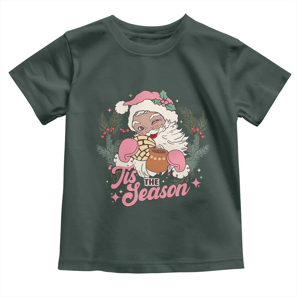 Retro Pink Santa Toddler T Shirt Tis The Season Feliz Navidad Latin America Mexican Christmas