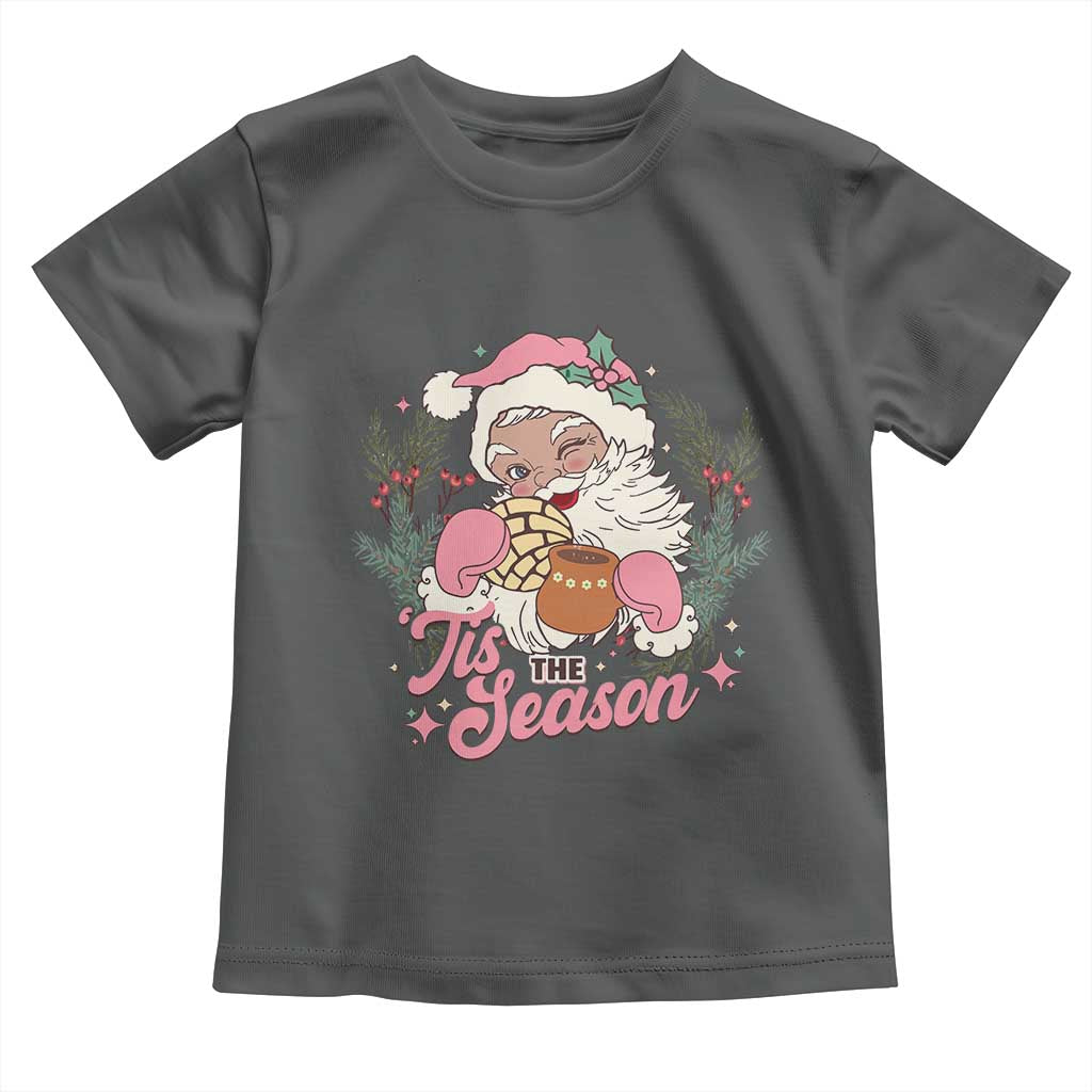 Retro Pink Santa Toddler T Shirt Tis The Season Feliz Navidad Latin America Mexican Christmas