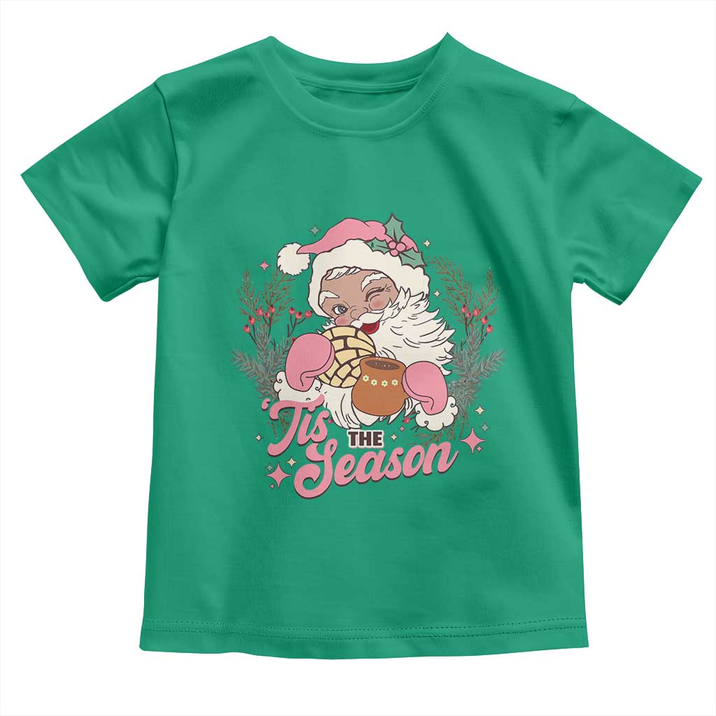 Retro Pink Santa Toddler T Shirt Tis The Season Feliz Navidad Latin America Mexican Christmas