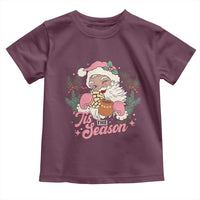 Retro Pink Santa Toddler T Shirt Tis The Season Feliz Navidad Latin America Mexican Christmas