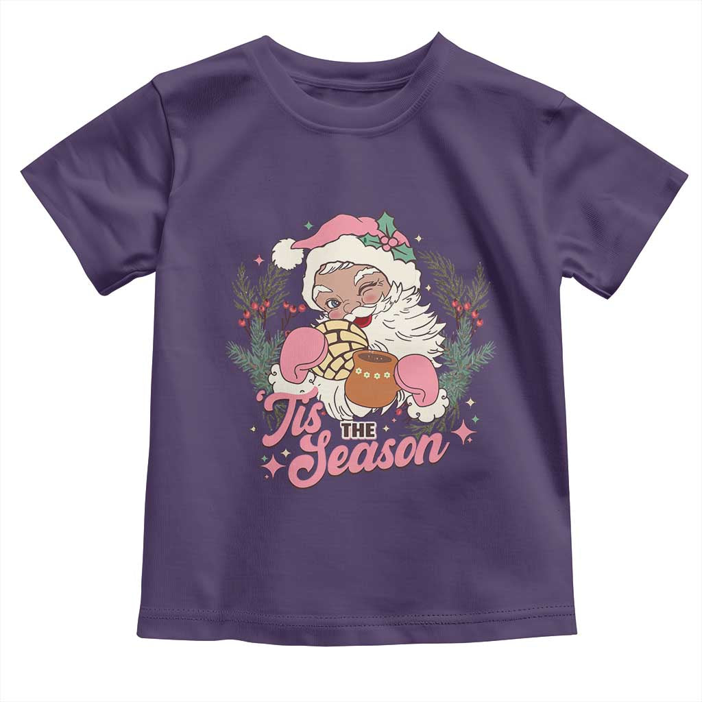 Retro Pink Santa Toddler T Shirt Tis The Season Feliz Navidad Latin America Mexican Christmas
