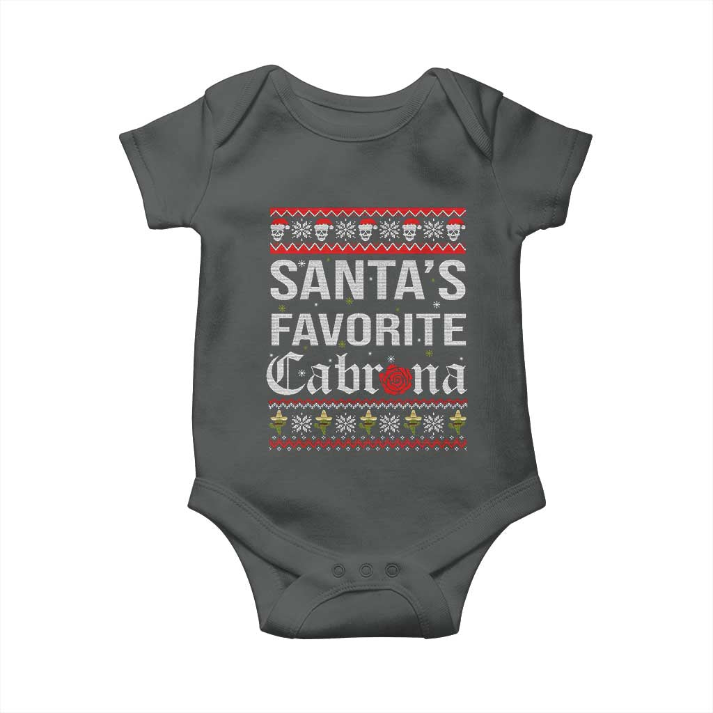 Funny Mexican Ugly Christmas Baby Onesie Santa's Favorite Cabrona Xmas Party Gift