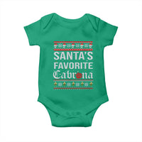 Funny Mexican Ugly Christmas Baby Onesie Santa's Favorite Cabrona Xmas Party Gift
