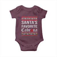 Funny Mexican Ugly Christmas Baby Onesie Santa's Favorite Cabrona Xmas Party Gift