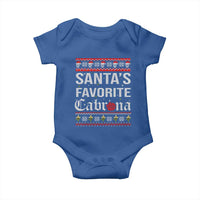 Funny Mexican Ugly Christmas Baby Onesie Santa's Favorite Cabrona Xmas Party Gift