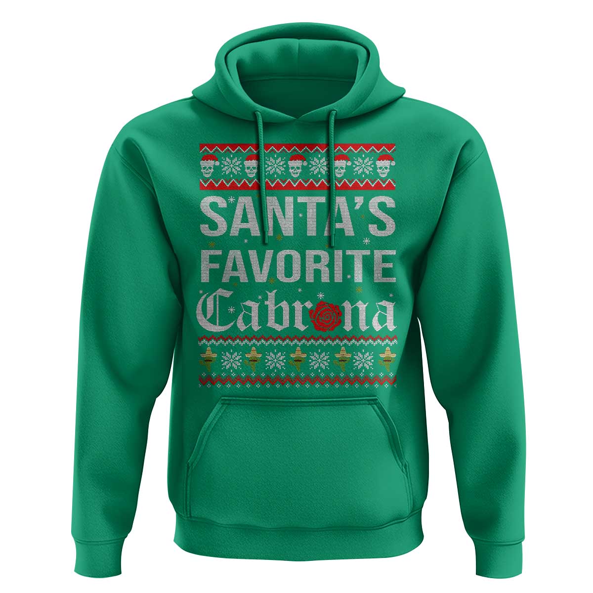 Funny Mexican Ugly Christmas Hoodie Santa's Favorite Cabrona Xmas Party Gift