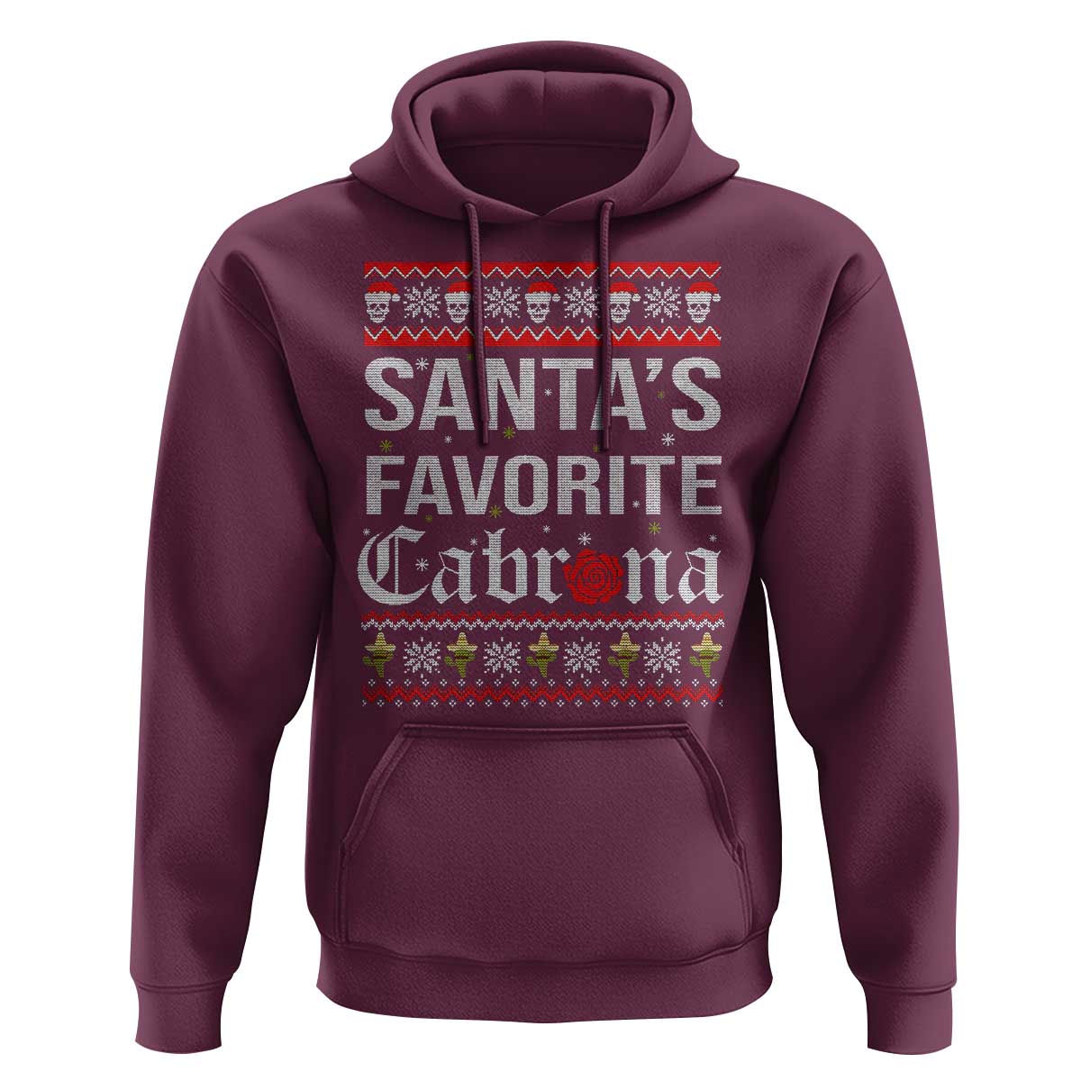 Funny Mexican Ugly Christmas Hoodie Santa's Favorite Cabrona Xmas Party Gift